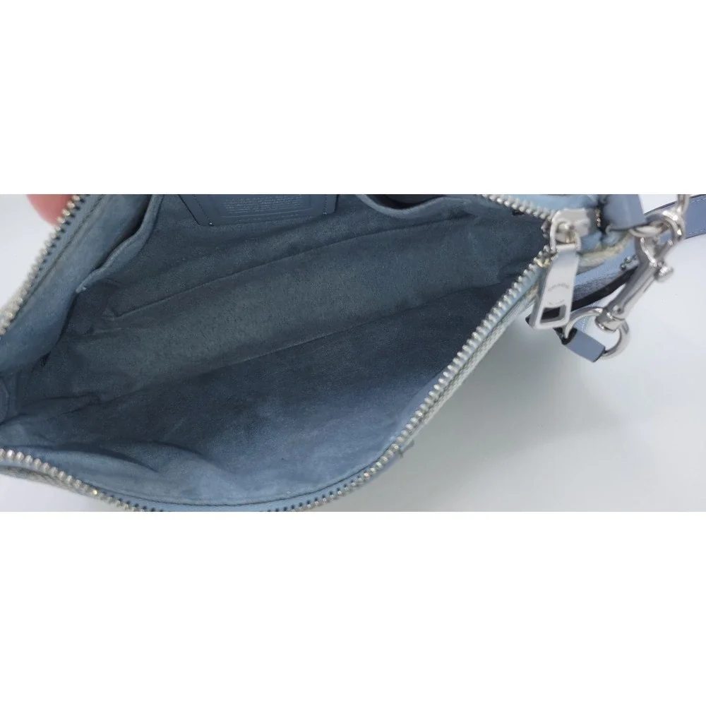COACH Lonnie Crossbody Baguette Bag Signature Jacquard Marble/Blue Style 8306